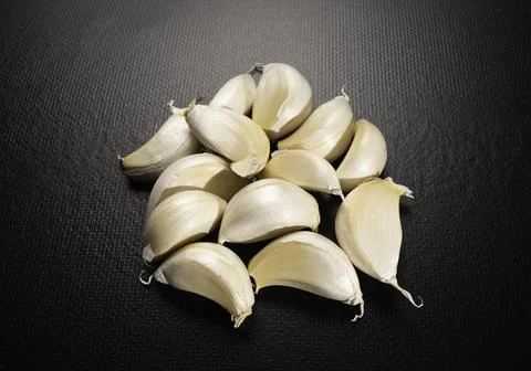 Fresh garlic on the table Stock Photos