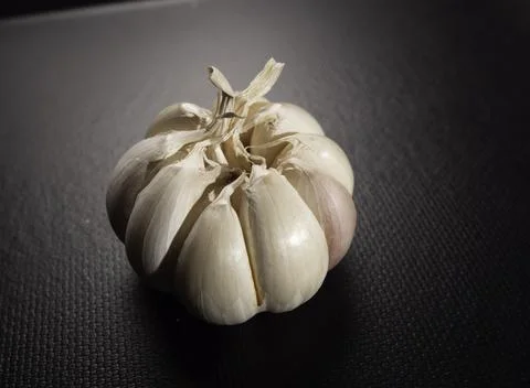 Fresh garlic on the table Stock Photos
