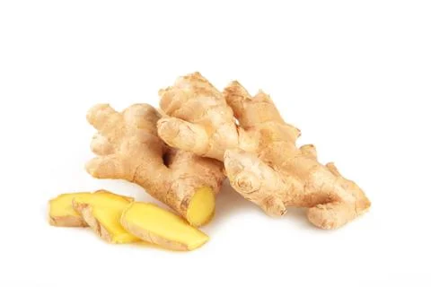 Fresh ginger isolated on a white background Stock Photos