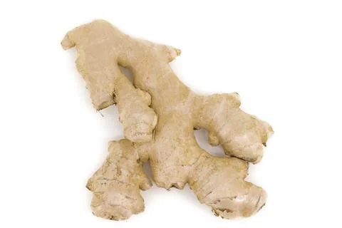 Fresh ginger isolated on white studio surface. Stock Photos