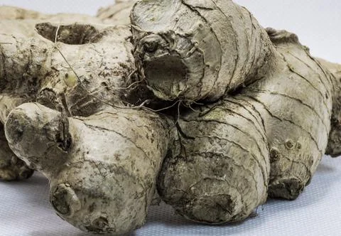 Fresh ginger root up close Foto stock