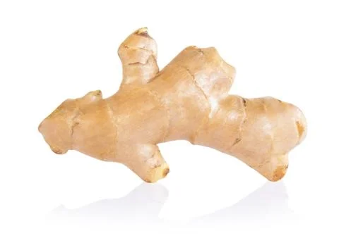 Fresh ginger root  islolated on white background for herb and medical product Stock Photos
