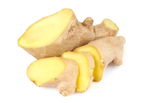 Fresh ginger root isolated on white background Foto stock
