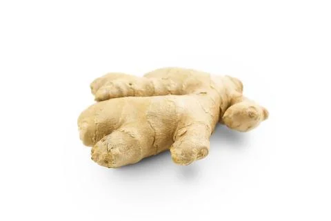 Fresh ginger root isolated on white background. Stock Photos