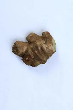 Fresh Ginger Root on White Background Stock Photos