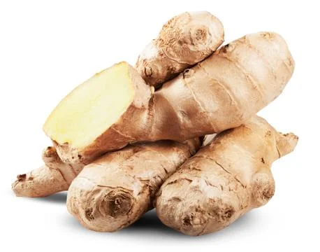 Fresh ginger slices Stock Photos