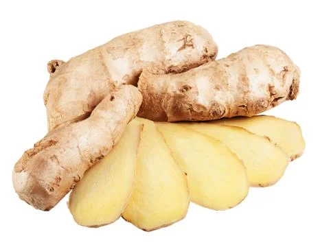 Fresh ginger slices Stock Photos