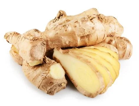 Fresh ginger slices Foto stock