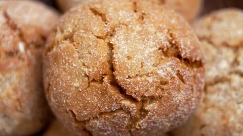 Fresh ginger snap cookies. Crispy snack Stock Footage 310608977