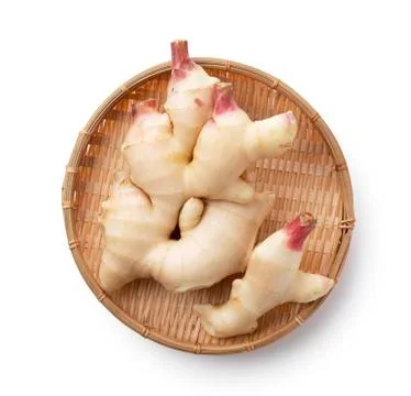 Fresh ginger on a white background Stock Photos