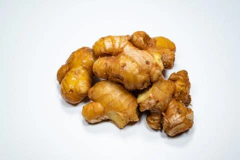 Fresh ginger on white background Stock Photos