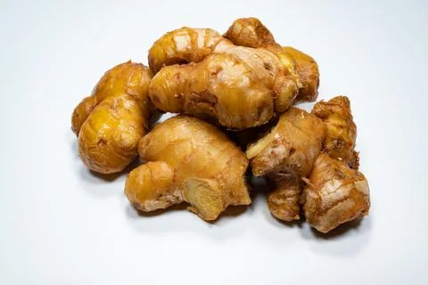 Fresh ginger on white background 写真素材
