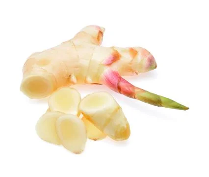 Fresh ginger on white background Foto stock