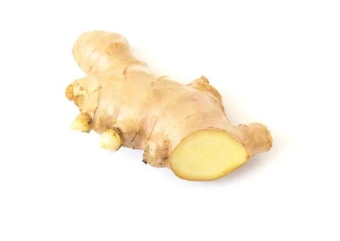 Fresh ginger on white background,raw material for cooking Foto stock
