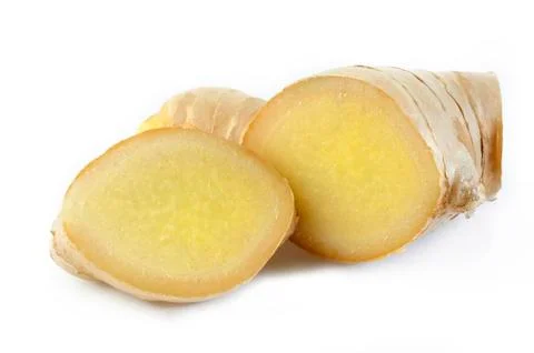 Fresh ginger on white Stock Photos