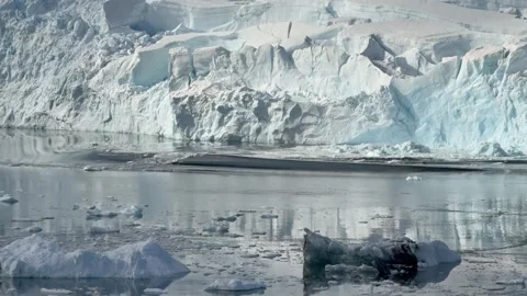Fresh Glacier Calving Sends Waves Across Antarctic Waters, Antarctica 動画素材 337125703