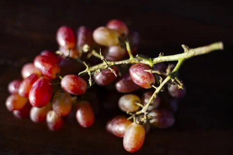 Fresh Grape Bunch On Table Stock Photos