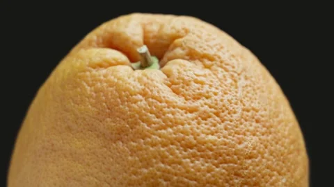 Fresh grapefruit rotating at black background. Organic healthy food concept. Video stock 331241275