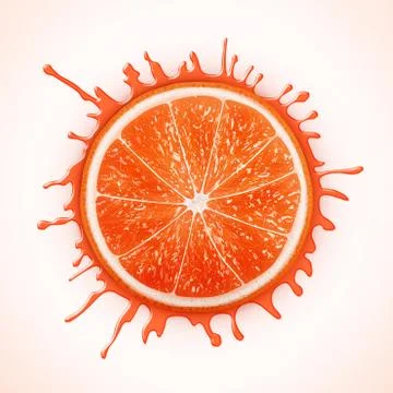 Fresh grapefruit with splash Illustrazione stock