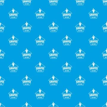 Fresh grapes pattern vector seamless blue 스톡 일러스트