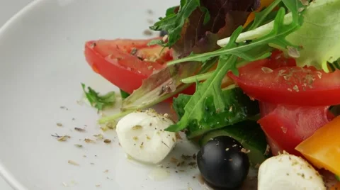 Fresh Greek salad Stock Footage 56846142