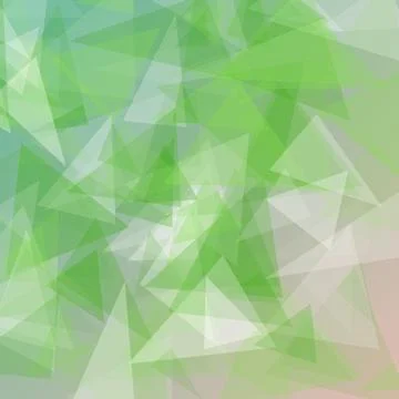 Fresh Green Abstract Polygonal Background with Overlapping Translucent Tria.. Illustrazione stock