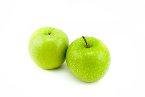 Fresh green apple isolated on white background Stock Photos