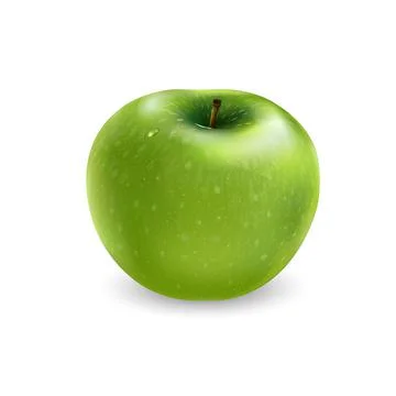 Fresh green apple on a white background. Stock Illustration