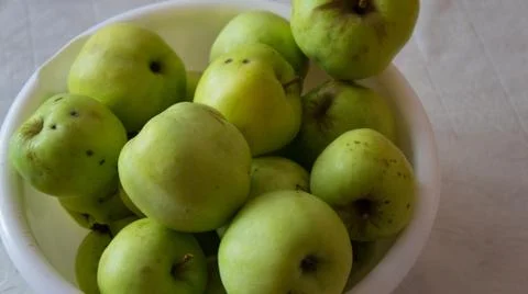 Fresh green apples background Stock Photos