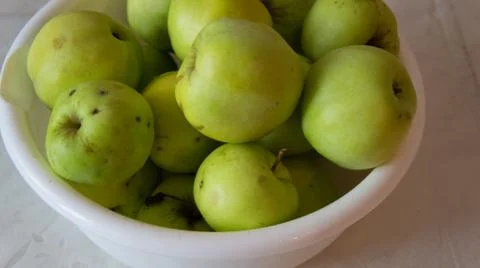 Fresh green apples background Stock Photos