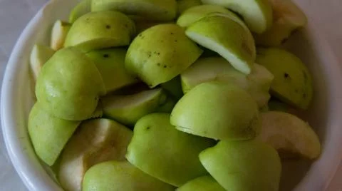 Fresh green apples background Stock Photos