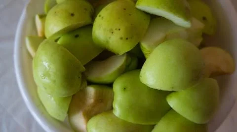 Fresh green apples background Stock Photos