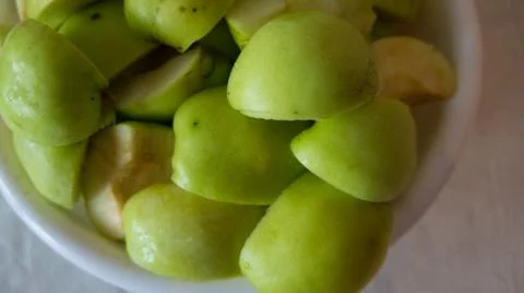 Fresh green apples background Stock Photos