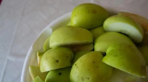 Fresh green apples background Stock Photos