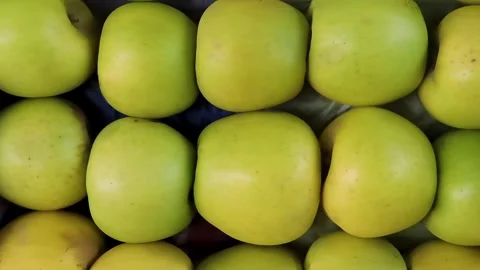 Fresh green apples stacked closely Stock Footage 338167151