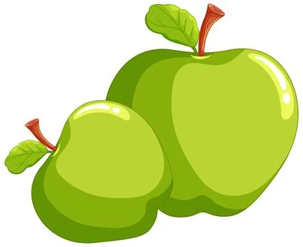 Fresh Green Apples Vector Illustration Stock Illustration