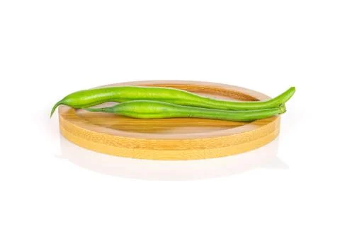 Fresh green bean isolated on white Foto stock