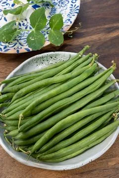Fresh green beans, nutrient-dense legumes with green pods, crisp texture, f.. Stock Photos