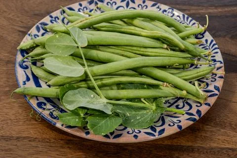Fresh green beans, nutrient-dense legumes with green pods, crisp texture, f.. Stock Photos