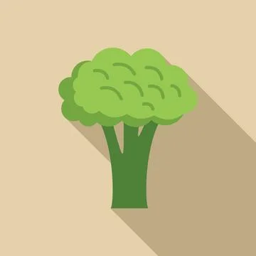 Fresh green broccoli florets growing healthy food icon Stock Illustration