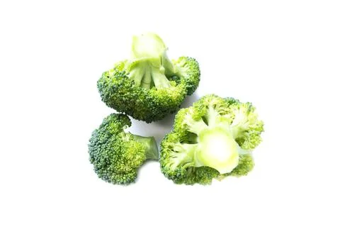 Fresh green broccoli isolate on white. Healthy food concept Stock Photos