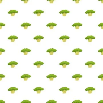 Fresh green broccoli vegetable seamless pattern design Stock Illustration
