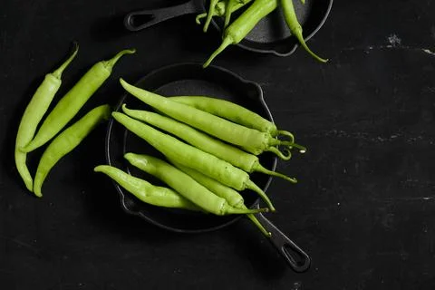 Fresh green chilli Stock Photos