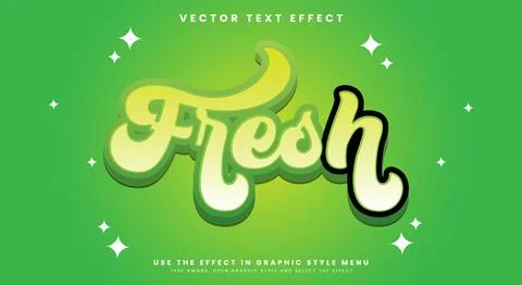 Fresh green editable text effect Template 스톡 일러스트