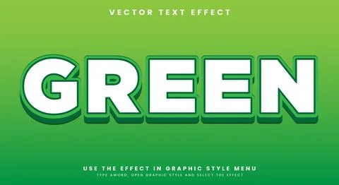 Fresh Green editable text effect Template Illustrazione stock