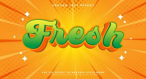 Fresh Green editable text effect Template Stock Illustration