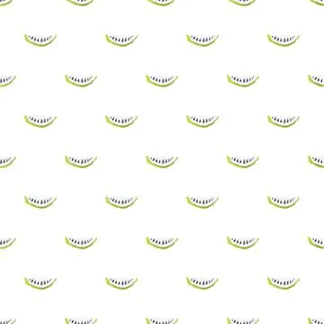 Fresh green fruit slices repeating pattern design Stock Illustration