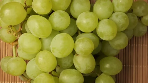 Fresh green grapes bunch dolly shot Stock Footage 341822869