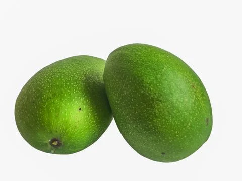 Fresh green honey mango isolate on white background Stock Photos