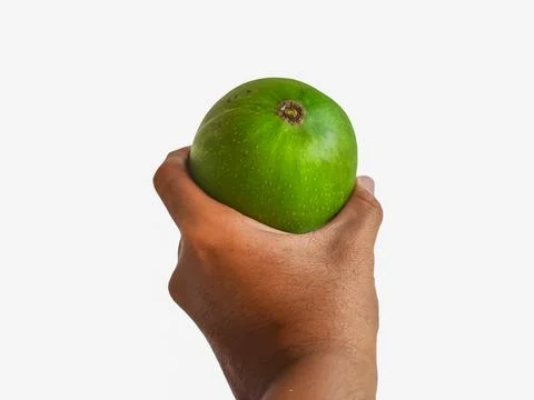 Fresh green honey mango isolate on white background Stock Photos
